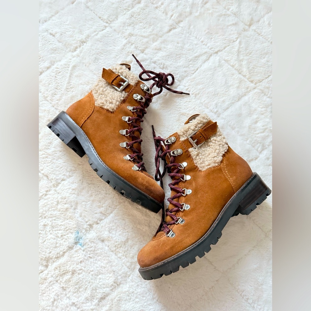 Sam Edelman Women's fur lined Tan and Brown Ankle Boots